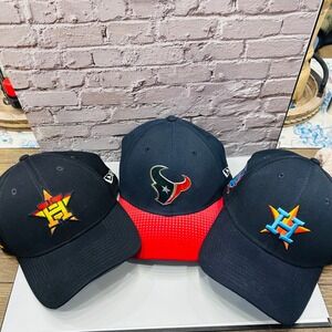 Houston Astros & Texans Hat Bundle Lot of 3 New Era MLB NFL Caps
